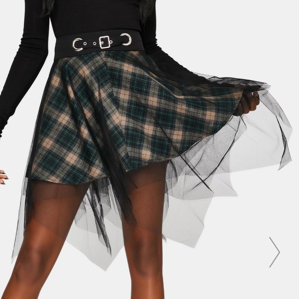 Punk rave mesh mini skirt